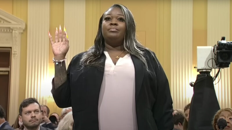 Shaye Moss testifying before the Jan. 6 committee.