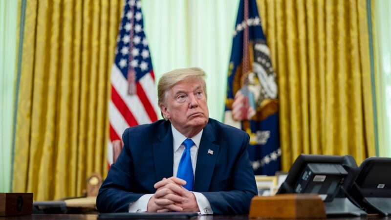 Donald Trump in the Oval Office.