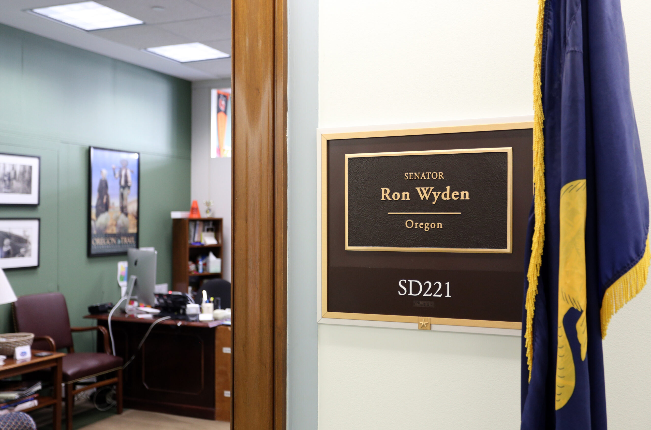 Outside of Senator Ron Wyden's office.
